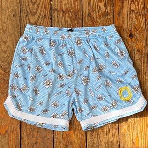 Floral Blue Athletic Shorts